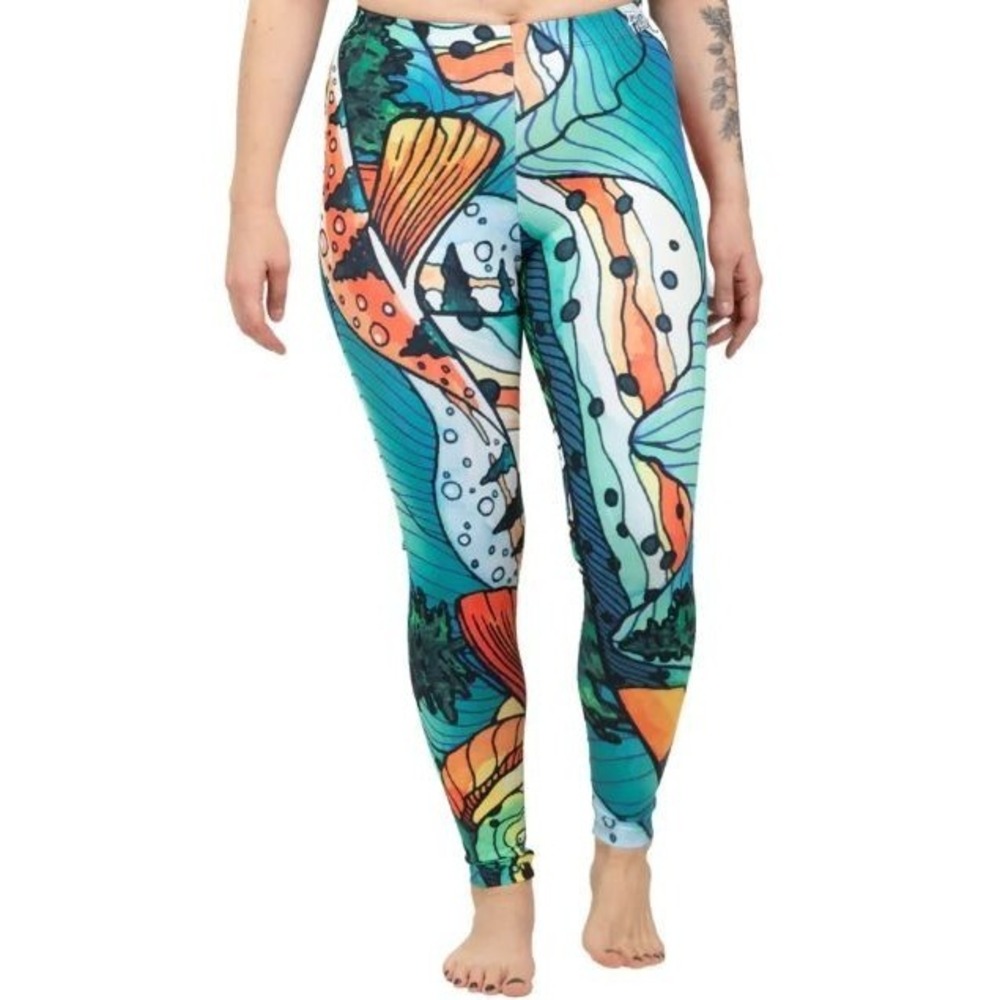 Fishe Wear Leggings Women's 2XL Mt Cutty Print Multicolor SPF+50 Athleisure USA